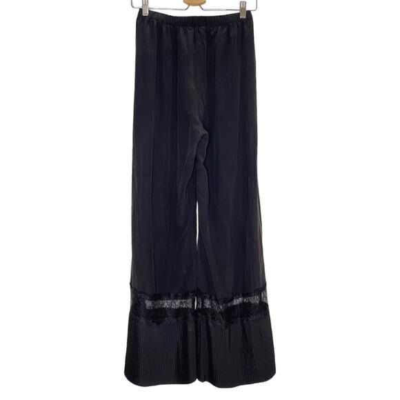 Sleeping With Jacques Black Silk Wide Leg Osiris Pants - 4 - Picture 3 of 12